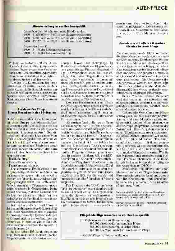 Vorschauseite 2: 1993: Europäisches Jahr älterer Menschen und der Solidarität zwischen den Generationen