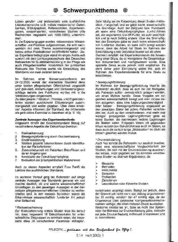 Vorschauseite 2: Expertenstandards in der Pflege am Beispiel des Expertenstandards Dekubitusprophylaxe, E.-M. Panfil Eine Tagungsdokumentation, Teil 1