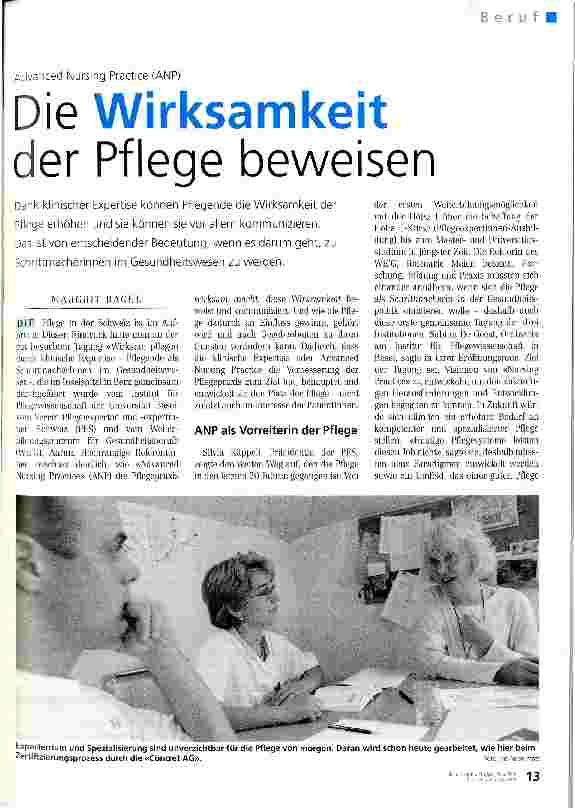 Vorschauseite 1: Die Wirksamkeit der Pflege beweisen Advanced Nursing Practice (ANP)