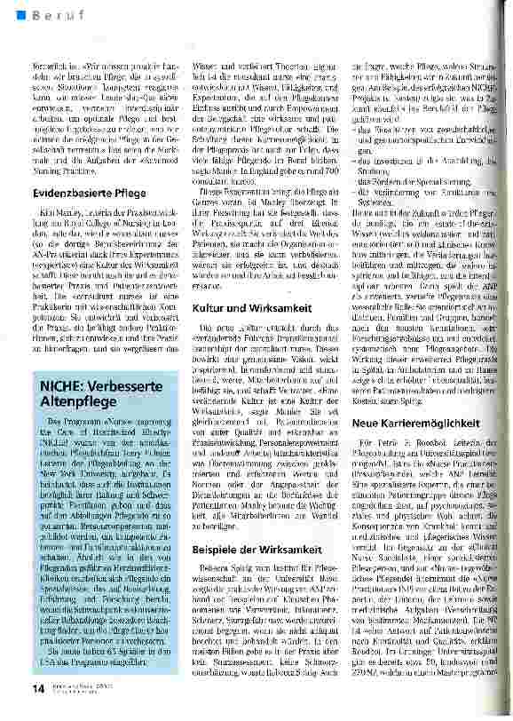 Vorschauseite 2: Die Wirksamkeit der Pflege beweisen Advanced Nursing Practice (ANP)