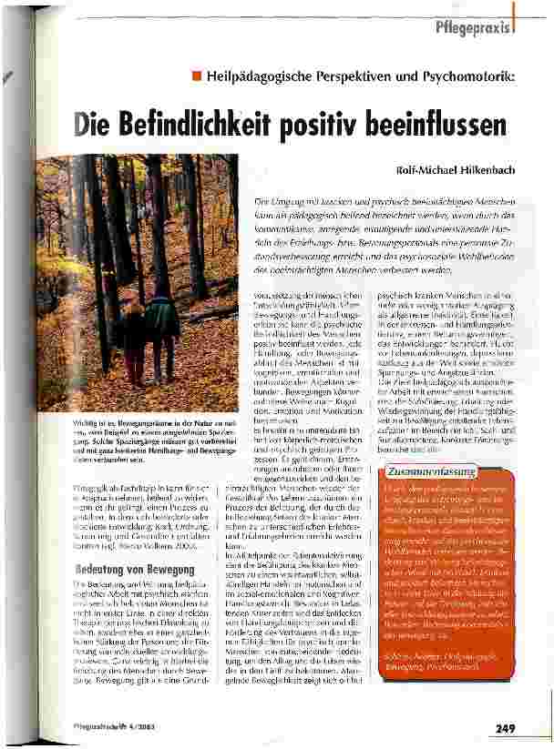 Vorschauseite 1: Die Befindlichkeit positiv beeinflussen