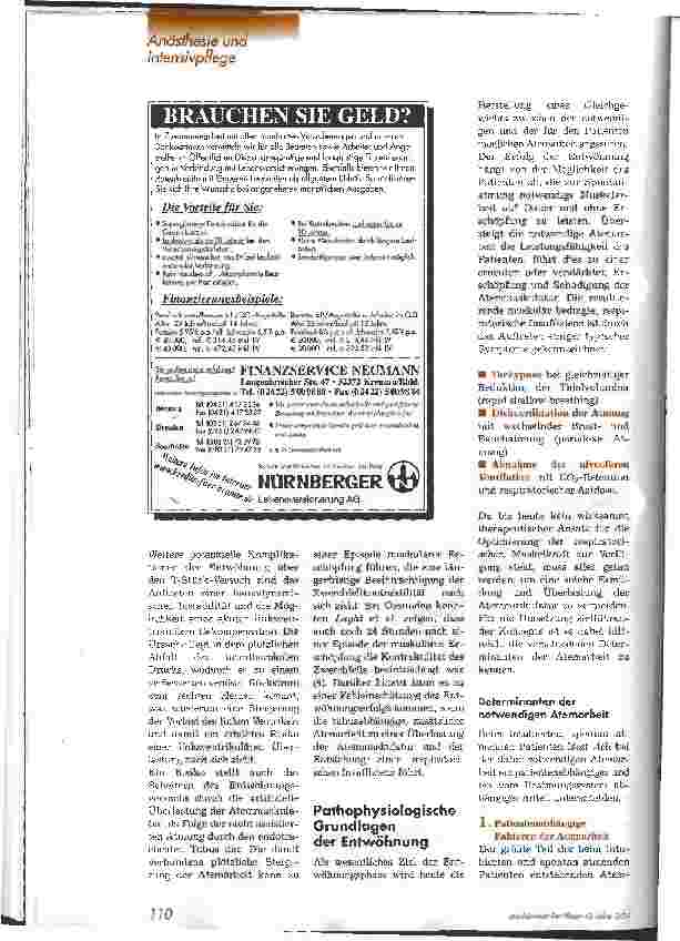 Vorschauseite 3: Konzepte zur Entwöhnung von der Beatmung Teil 1