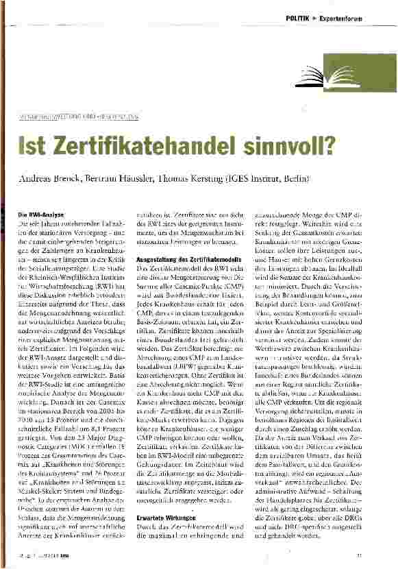 Vorschauseite 1: Ist Zertifikatehandel sinnvoll?