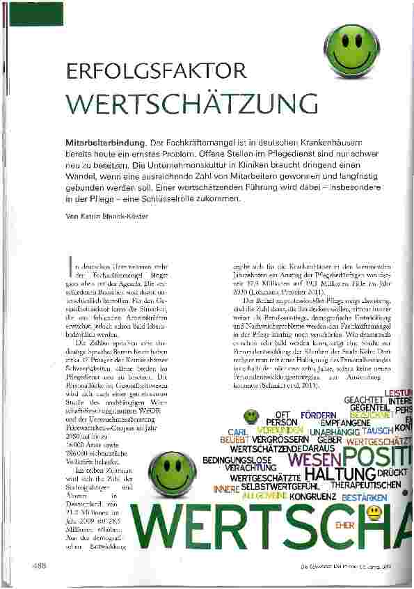 Vorschauseite 1: ERFOLGSFAKTOR WERTSCHÄTZUNG