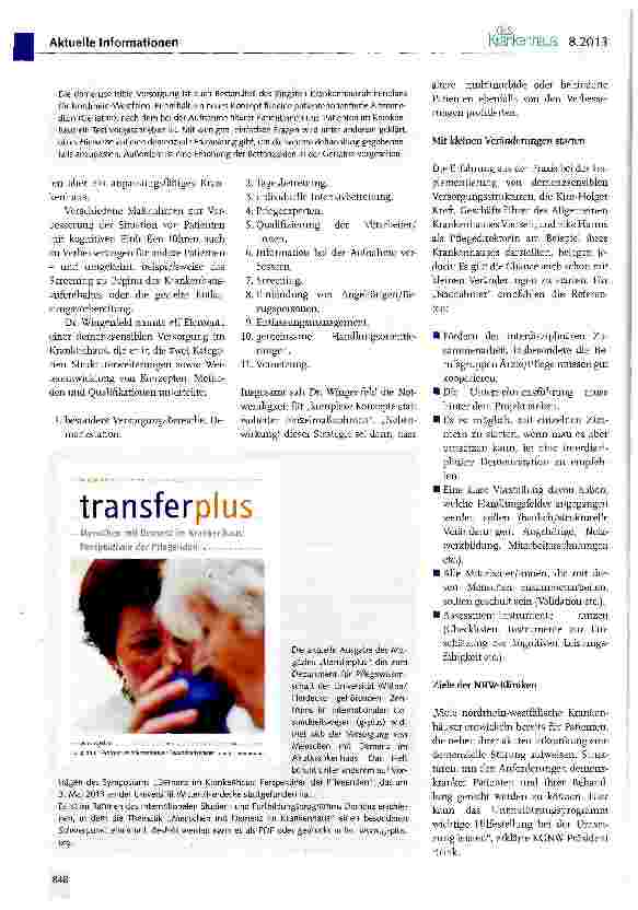 Vorschauseite 2: Förderprogramme und Modellprojekte Demenz