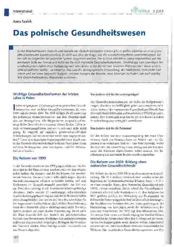 Vorschauseite 1: Das polnische Gesundheitswesen