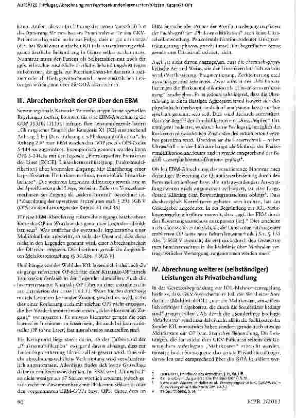 Vorschauseite 2: Abrechnung von Femtosekundenlaser-unterstützten Katarakt-OPs - ein Beispiel kombinierter EBMund GOÄ-Anwendung beim Einsatz innovativer Medizintechnik