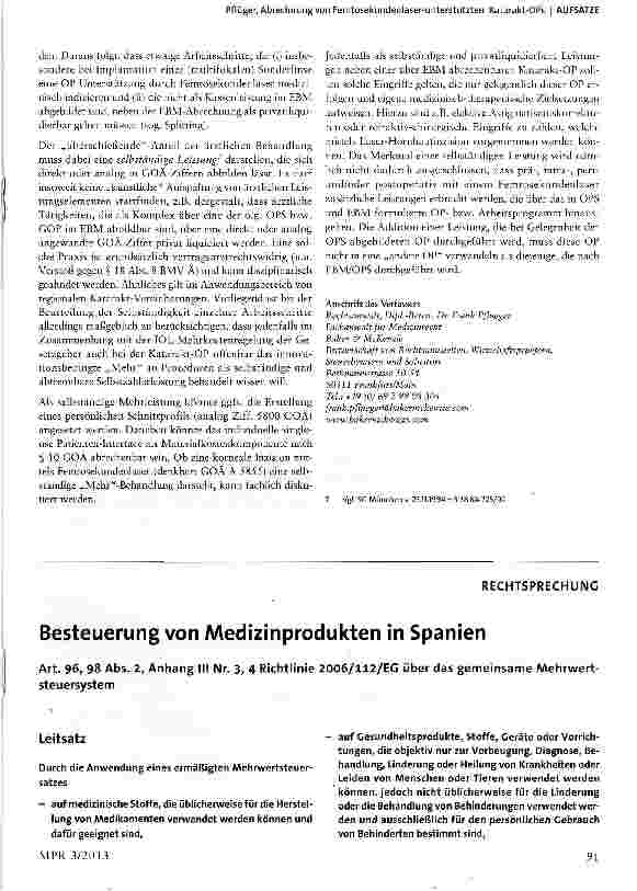 Vorschauseite 3: Abrechnung von Femtosekundenlaser-unterstützten Katarakt-OPs - ein Beispiel kombinierter EBMund GOÄ-Anwendung beim Einsatz innovativer Medizintechnik
