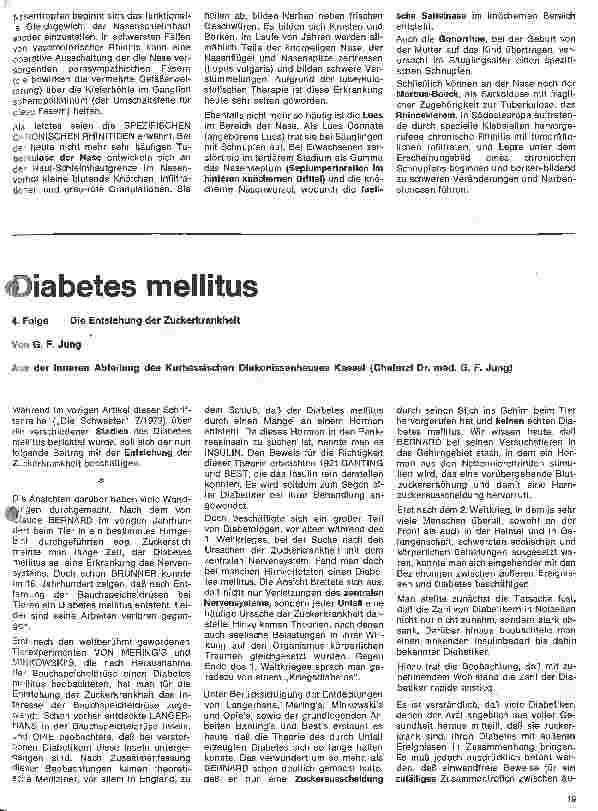 Vorschauseite 1: Diabetes mellitus 4. Folge: Die Entstehung der Zuckerkrankheit