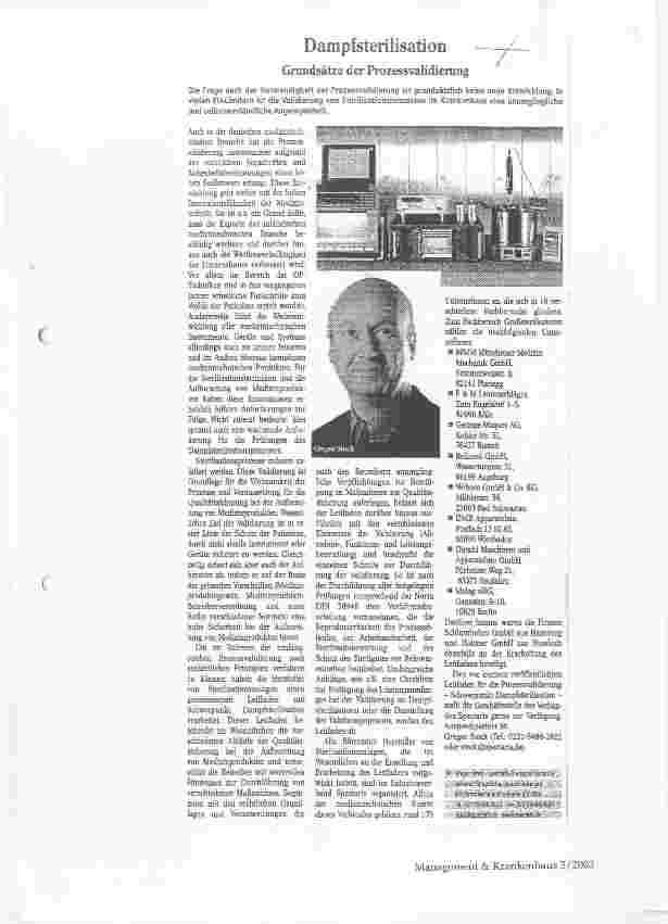 Vorschauseite 1: Aufbereitung von Medizinprodukten Dampsterilisation - Grundsätze der Prozessvalidierung