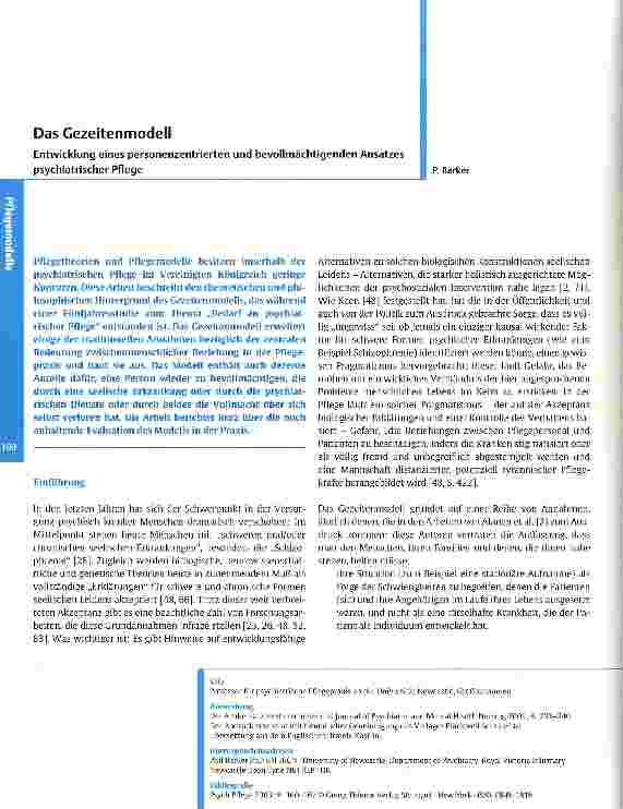 Vorschauseite 1: Das Gezeitenmodell Entwicklung eines personenzentrierten und bevollmächtigenden Ansatzes psychiatrischer Pflege