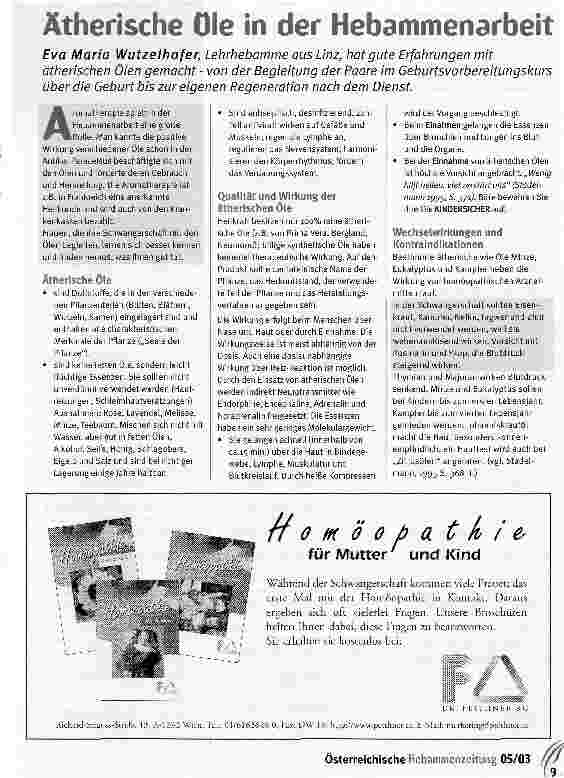 Vorschauseite 1: Ätherische Öle in der Hebammenarbeit