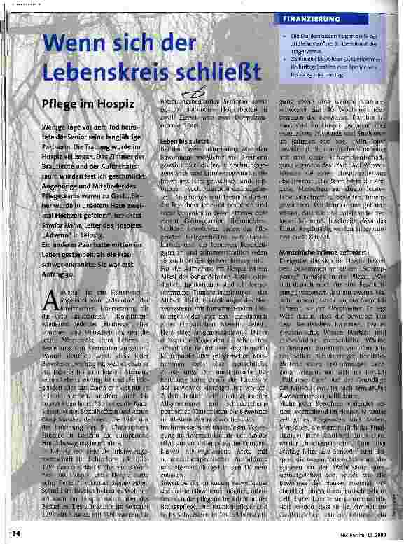 Vorschauseite 1: Wenn sich der Lebenskreis schließt