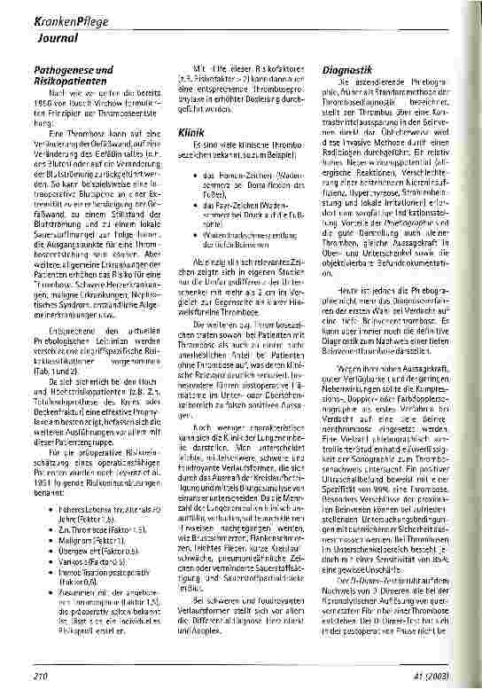 Vorschauseite 2: Perioperative Prophylaxe und Therapie tiefer Beinvenenthrombosen