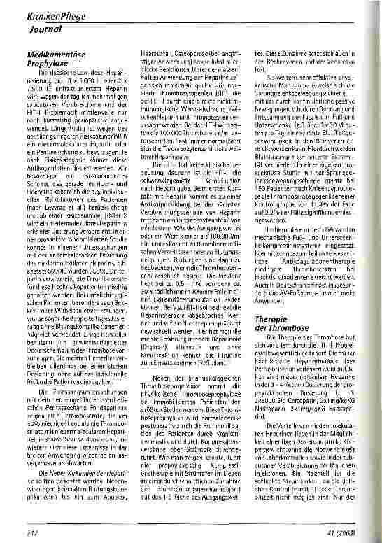 Vorschauseite 4: Perioperative Prophylaxe und Therapie tiefer Beinvenenthrombosen