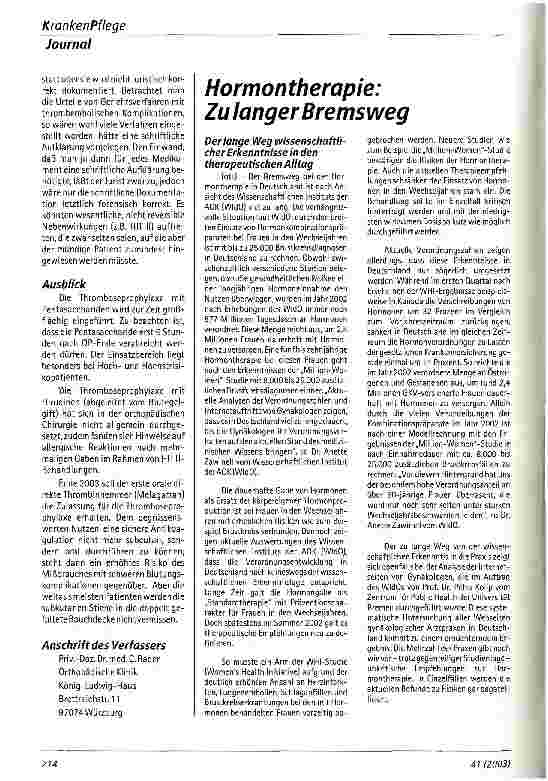 Vorschauseite 6: Perioperative Prophylaxe und Therapie tiefer Beinvenenthrombosen