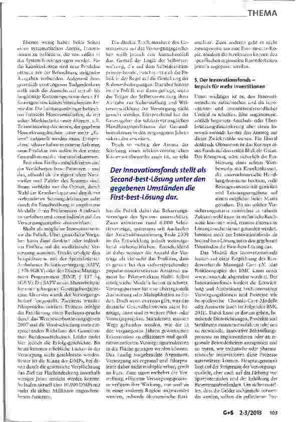 Vorschauseite 5: Innovationsförderung in der GKV