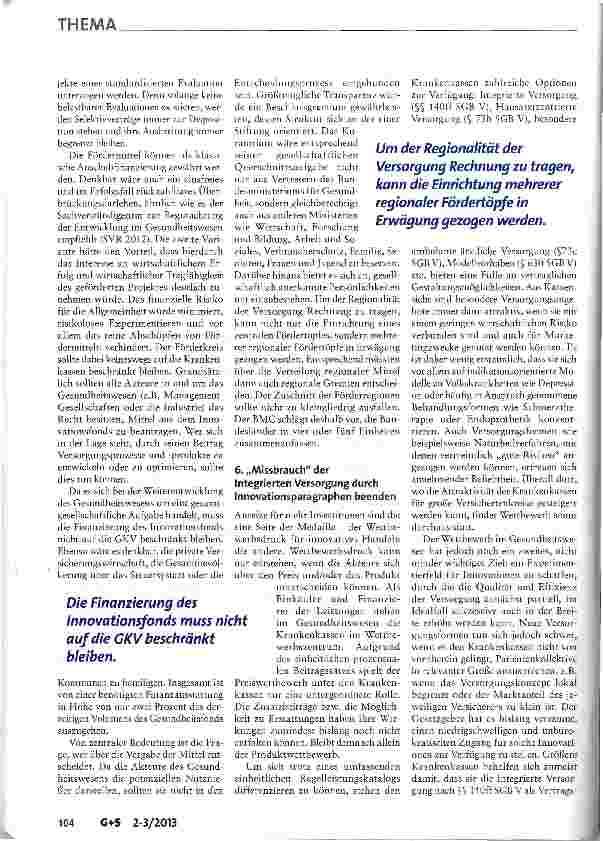 Vorschauseite 6: Innovationsförderung in der GKV