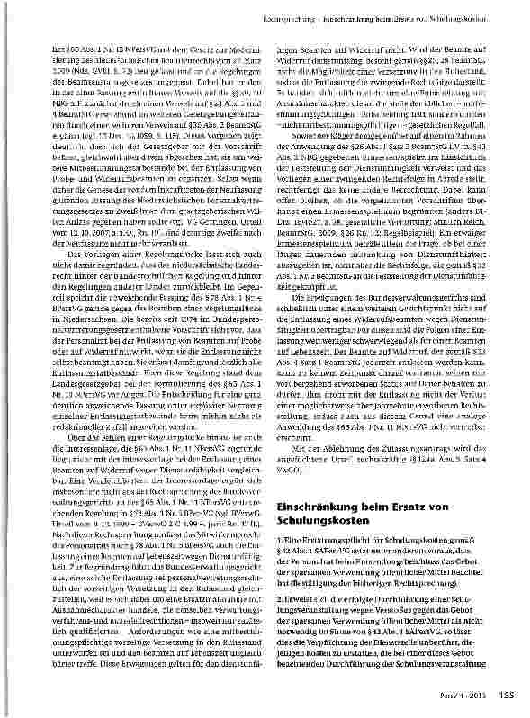 Vorschauseite 1: Einschränkung beim Ersatz von Schulungskosten