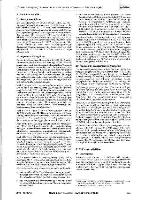 Vorschauseite 2: Neuregelung des Ausscheidens aus der VBL - Reaktion auf Beanstandungen der Rechtsprechung