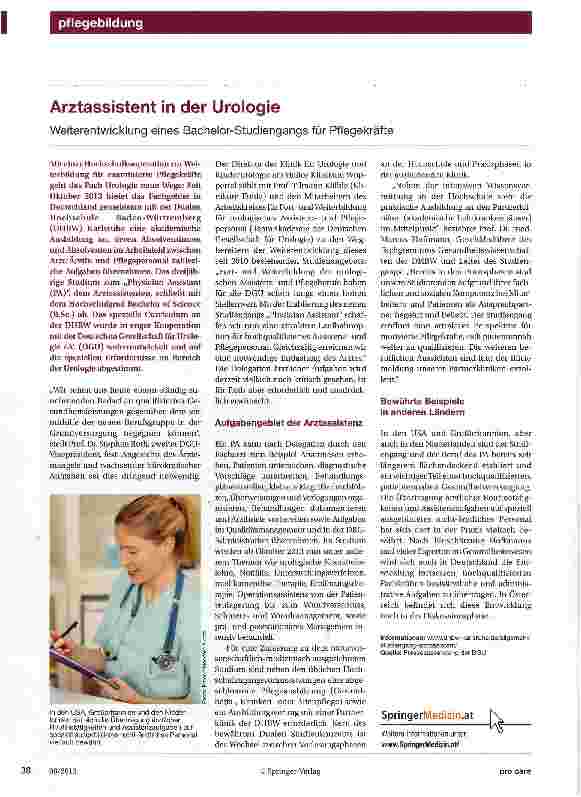 Vorschauseite 1: Arztassistent in der Urologie