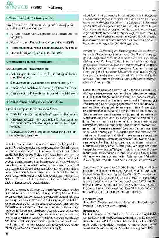 Vorschauseite 2: CLINOTEL-Krankenhausverbund: Optimale Kodierung erfordert optimale Unterstützung