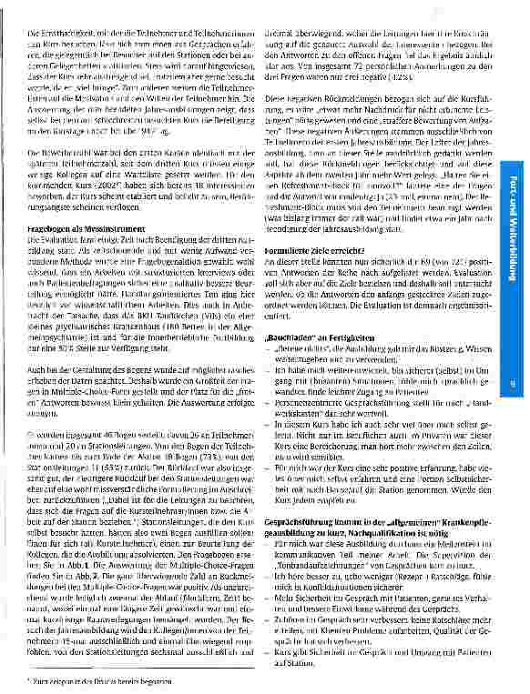 Vorschauseite 3: Klientenzentrierte Gesprächsführung Erste Erfahrungen zur Weiterbildung in einem Bezirkskrankenhaus