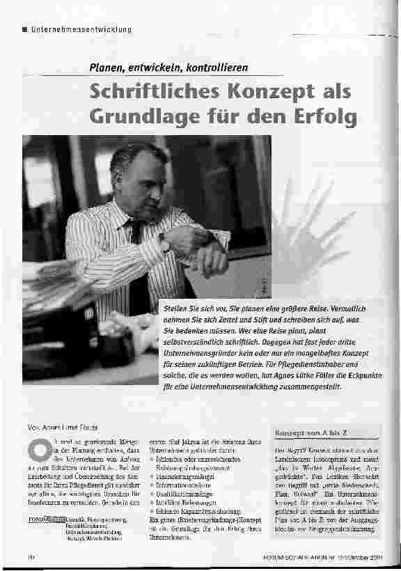 Vorschauseite 1: Schriftliches Konzept als Grundlage für den Erfolg