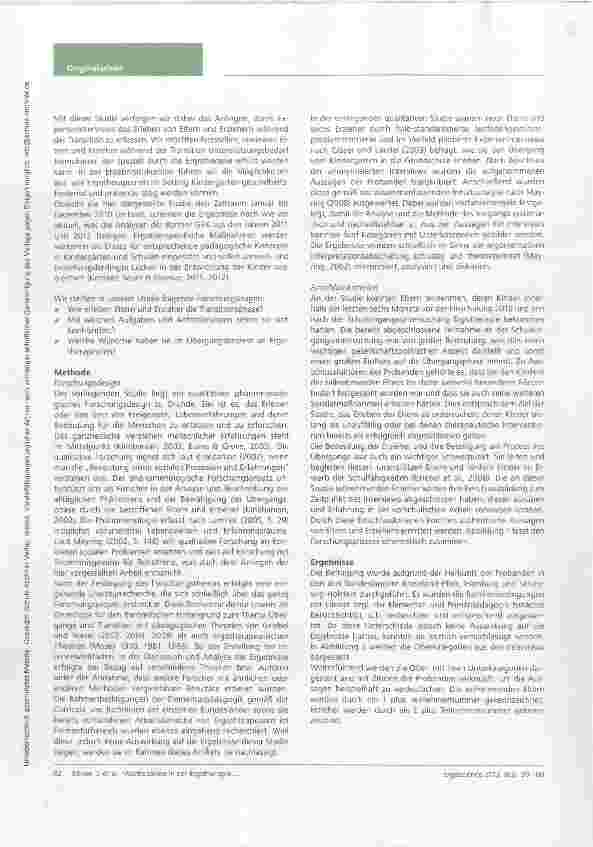 Vorschauseite 3: Wackelzähne in der Ergotherapie. Wie Eltern und Erzieher die Transition vom Kindergarten in die Grundschule erleben Auswirkungen und Perspektiven. Eine qualitative Studie
