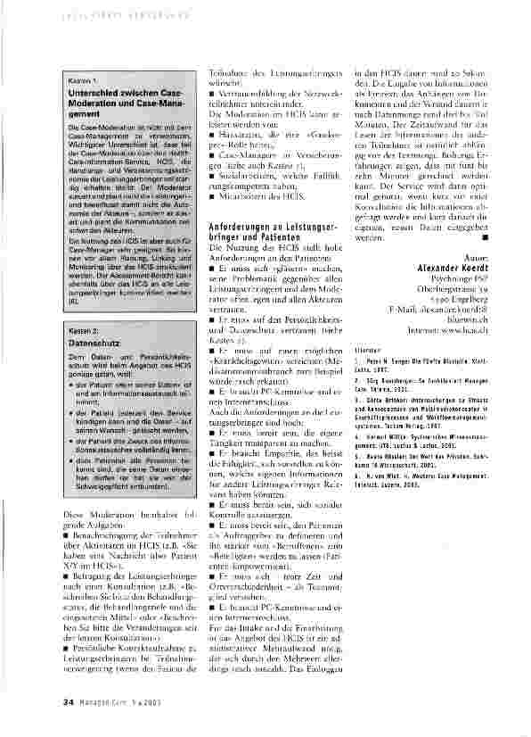 Vorschauseite 3: Wissensmanagement undCase-Moderation in der ambulanten Gesundheitsversorgung