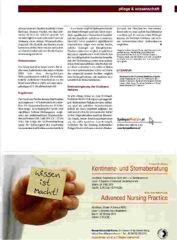 Vorschauseite 2: Cochrane Pflege Forum