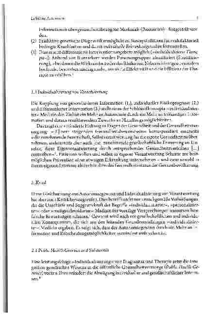Vorschauseite 3: Leibliche Autonomie Zum Umgang mit Ambivalenzen des Autonomiebegriffs in der »individualisierten Medizin«
