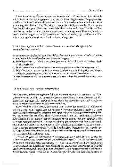 Vorschauseite 6: Leibliche Autonomie Zum Umgang mit Ambivalenzen des Autonomiebegriffs in der »individualisierten Medizin«