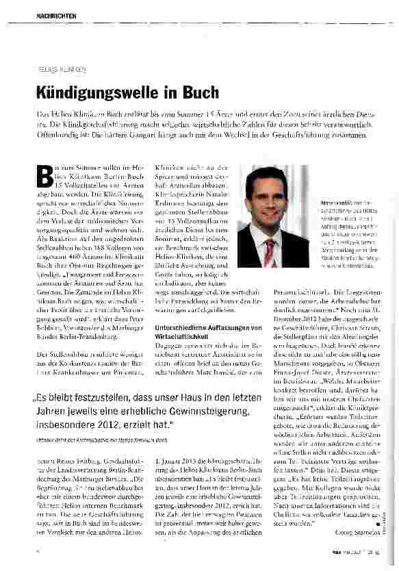 Vorschauseite 1: Kündigungswelle in Buch