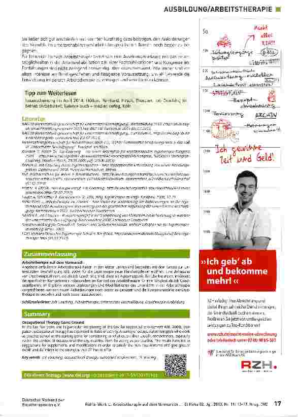 Vorschauseite 5: Arbeitstherapie auf dem Vormarsch Sind Ergotherapeutlnnen prädestiniert für eine Tätigkeit als Job Coach?