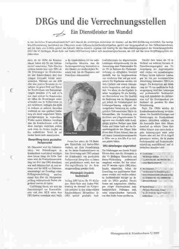 Vorschauseite 1: DRGs und die Verrechnungsstellen Ein Dienstleister im Wandel