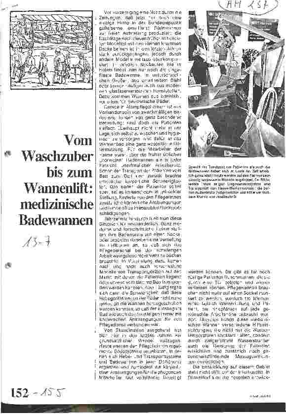 Vorschauseite 1: Vom Waschzuber bis Wannenlift: medizinische Badewannen