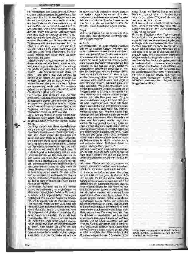 Vorschauseite 3: Unerledigte Arbeiten: Fragen an Elisabeth Kübler-Ross
