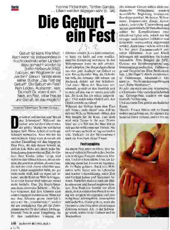 Vorschauseite 1: Die Geburt - ein Fest 5: .. .Eltern sein dagegen sehr
