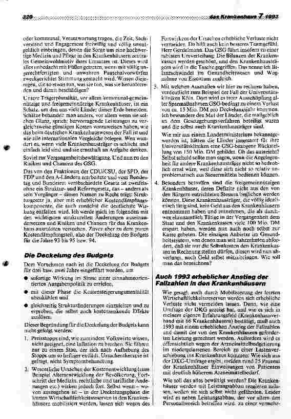 Vorschauseite 2: Risiko und Chancen des GesundheitsStrukturGesetzes: Die Zukunft der Krankenhäuser steht auf dem Spiel