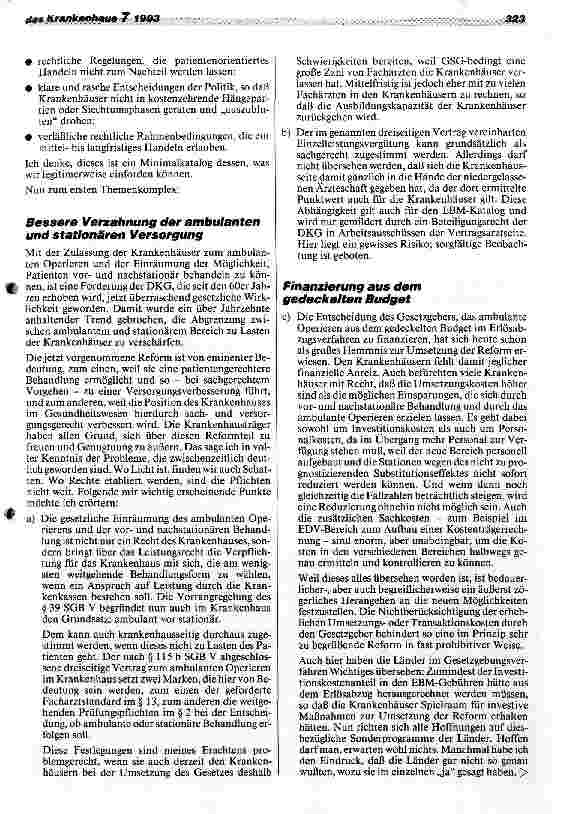 Vorschauseite 5: Risiko und Chancen des GesundheitsStrukturGesetzes: Die Zukunft der Krankenhäuser steht auf dem Spiel