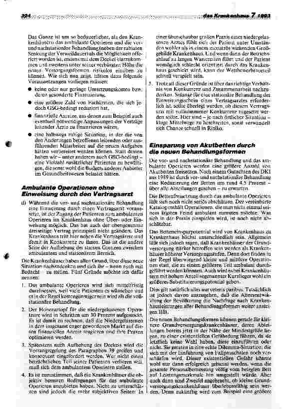 Vorschauseite 6: Risiko und Chancen des GesundheitsStrukturGesetzes: Die Zukunft der Krankenhäuser steht auf dem Spiel