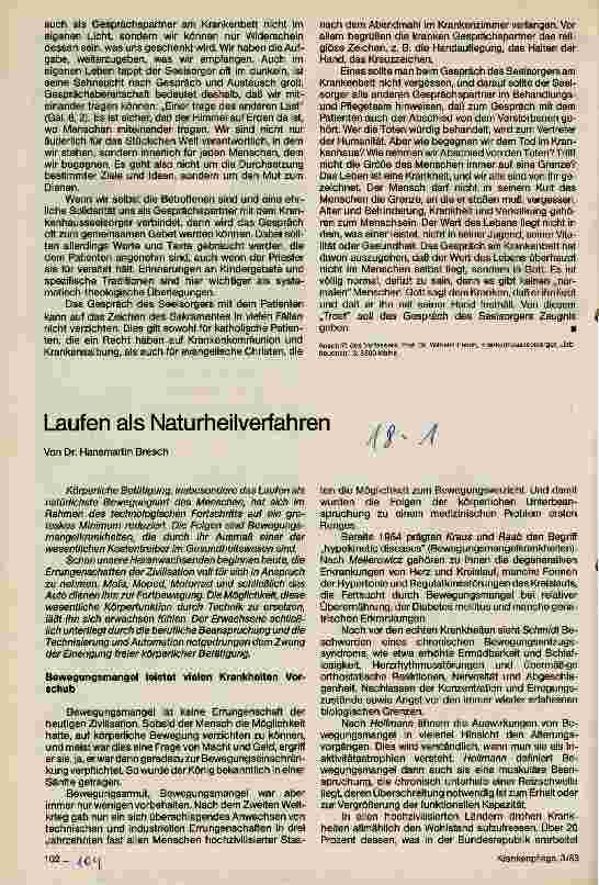 Vorschauseite 1: Laufen als Naturheilverfahren