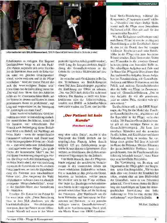 Vorschauseite 2: Suche nach dem rechten Weg Kongress Pflege 2003