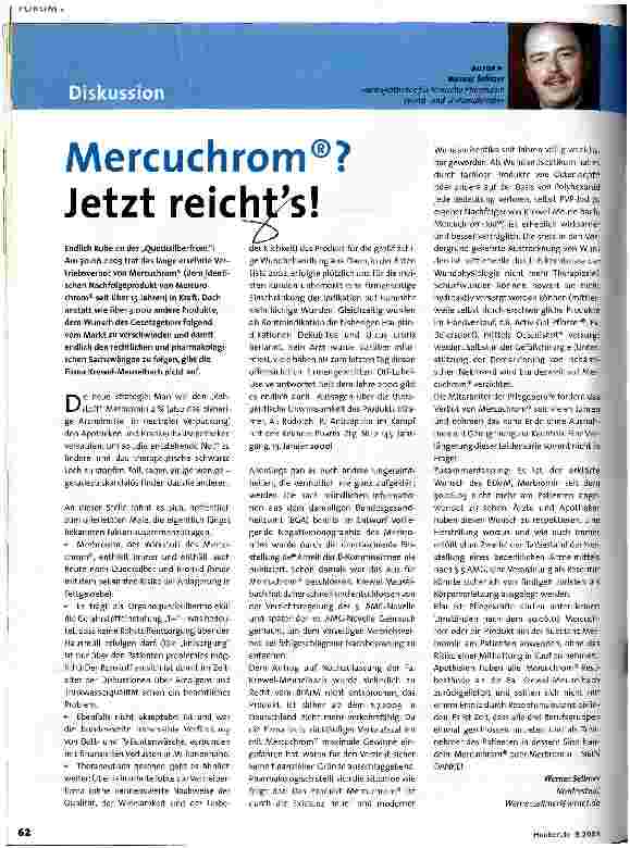 Vorschauseite 1: Mercuchrom? Jetzt reicht`s!
