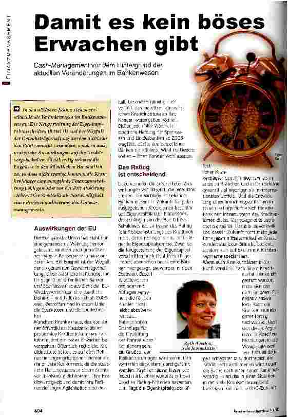 Vorschauseite 1: Damit es kein böses Erwachen gibt Cash-Management vor dem Hintergrund der aktuellen Veränderungen im Bankenwesen