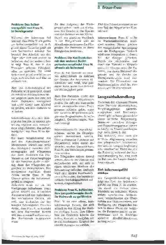 Vorschauseite 4: Pflege von Menschen mit Suchterkrankungen 4. Platz B. Braun-Preis