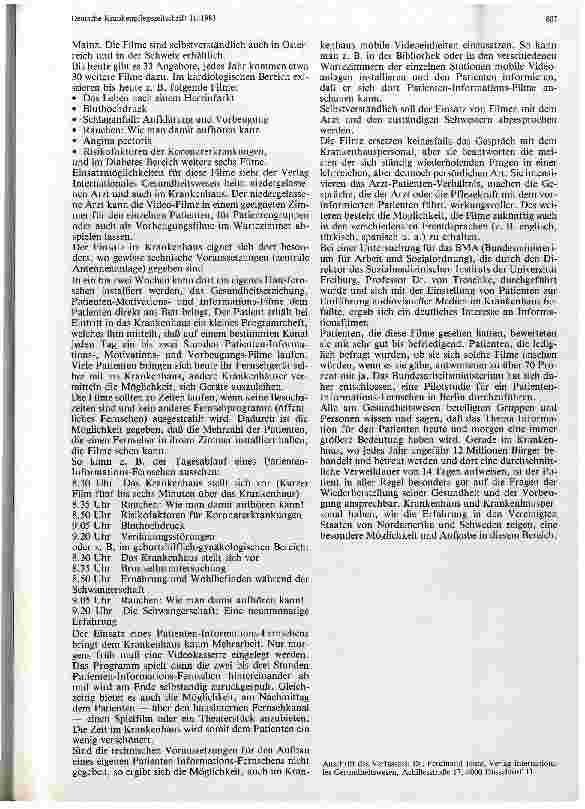 Vorschauseite 2: Informationsfilme für Patienten