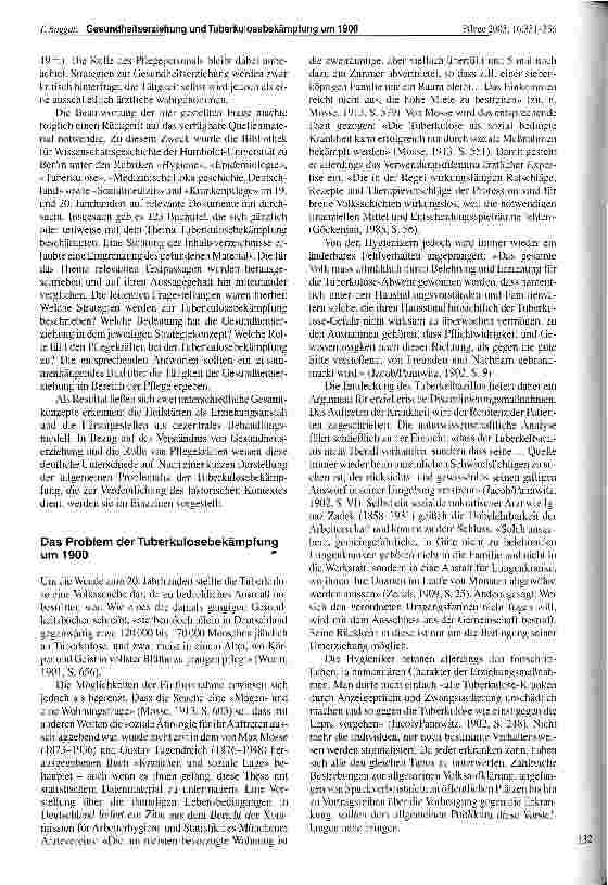 Vorschauseite 2: Gesundheitserziehung und Tuberkulosebekämpfung um 1900