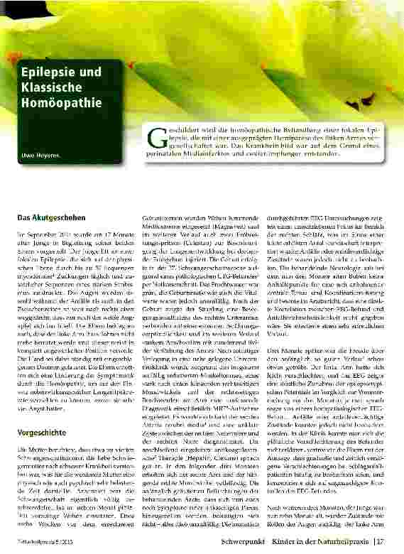 Vorschauseite 1: Epilepsie und Klassische Homöopathie
